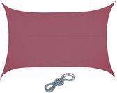 Voile d'ombrage Relaxdays - PES - rectangulaire - protection solaire - concave - voile d'ombrage - rouge vin - 4 x 6 m