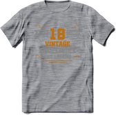 18 Jaar Legend T-Shirt | Goud - Zilver | Grappig Verjaardag Cadeau | Dames - Heren | - Donker Grijs - Gemaleerd - 3XL