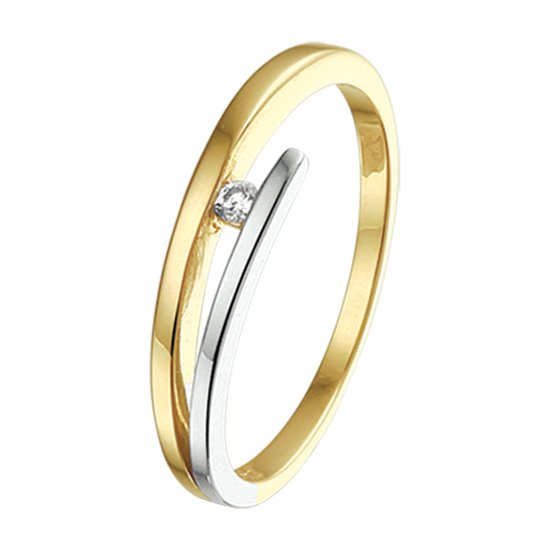 The Jewelry Collection Ring Diamant 0.03 Ct. - Bicolor Goud