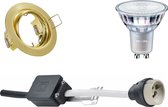 LED Spot Set - GU10 Fitting - Inbouw Rond - Mat Goud - Kantelbaar Ø83mm - Philips - MASTER 927 36D VLE - 4.9W - Warm Wit 2200K-2700K - DimTone Dimbaar - BES LED