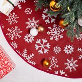Navaris Christmas Tree Blanket Ø127cm - Housse de sapin de Noël - Couverture de sapin de Noël ronde - Couverture de sapin Jupe de sapin Ornement de sapin de Noël - Rouge