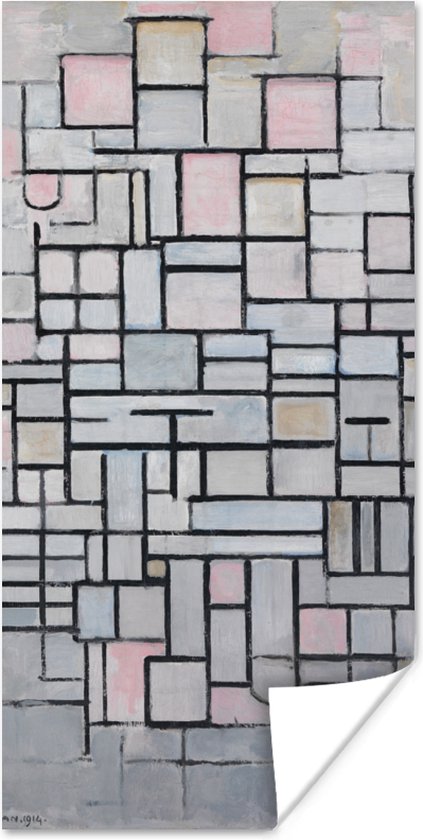 Poster Compositie 6 - Piet Mondriaan - 75x150 cm