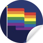 Illustration d'un drapeau aux couleurs de l'arc-en-ciel Sticker mural cercle mural 50x50 cm / cercle papier peint / cercle mural / cercle vivant - autocollant & coupe ronde