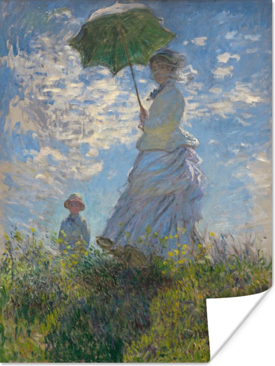 Poster Woman with a Parasol - Schilderij van Claude Monet - 30x40 cm