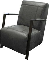 Industriële fauteuil Rosetta | lederlook Missouri antraciet 09 | 64 cm breed