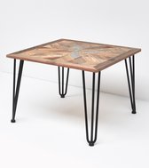 Barnwood mozaïek tafel 60 x 60 x 41 cm hoog | Salontafel mozaïek patroon | Houten salontafel | Mozaïek patroon tafel | Barnwoodweb
