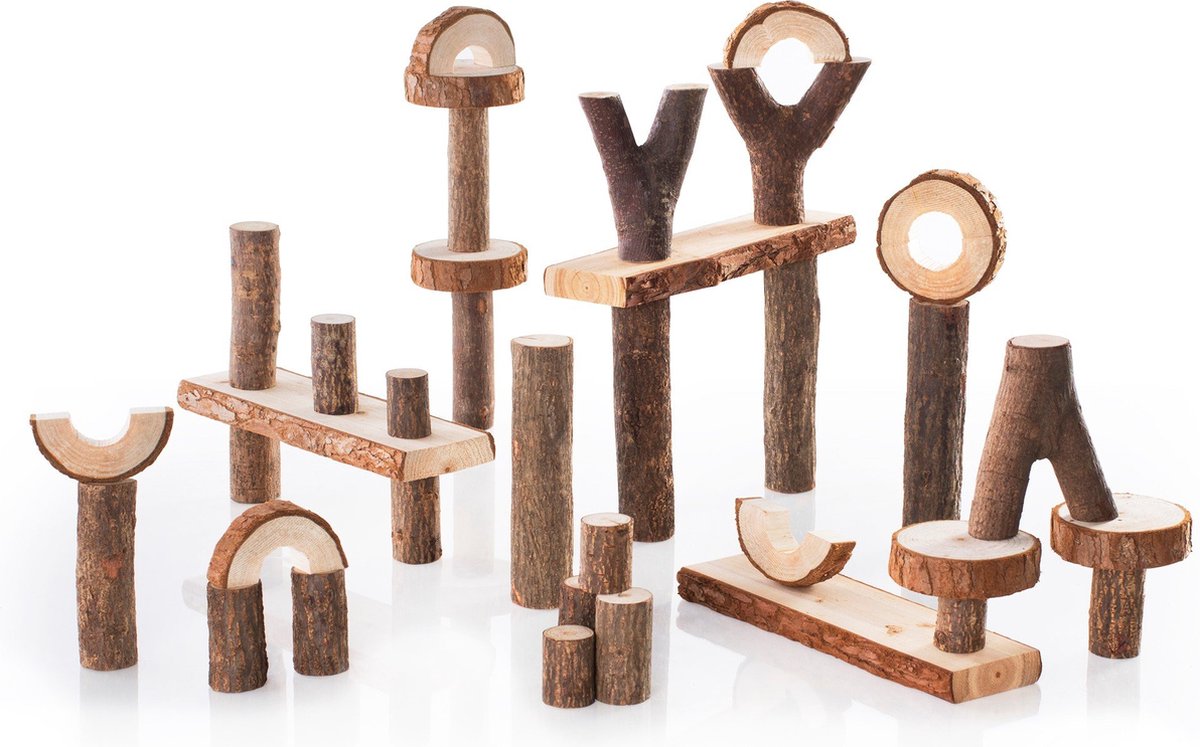 Guidecraft Boomtakvormen - 36 stuks - Natuurlijk houten bouwblokken vanaf 3 jaar