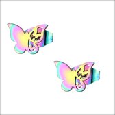 Aramat jewels ® - Regenboog zweerknopjes vlinder oorbellen chirurgisch staal 10x8mm