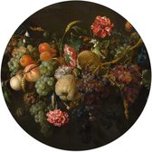 Glasschilderij Bloemen en Planten Jan Davidsz de Heem Ø 50 cm Plexiglas - Reinders