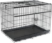 VADIGRAN Opvouwbare Premium metalen kooi - 91 x 61 x 69 cm - Zwart - voor hond