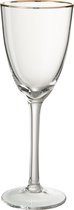 Wijnglas | glas | transparant - goud | 8x8x (h)23 cm