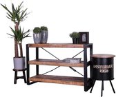 Bijzettafel | industrieel | Mangohout | Mango | naturel | 120 x 40 x 80(h) cm