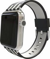 Geschikt voor Apple watch bandje 38mm - 40mm duo zwart - wit