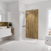 Schulte achterwand - hout lichte eik - 100x210 - zelf inkortbaar - wanddecoratie - muurdecoratie - badkamer wandpanelen - muurbekleding