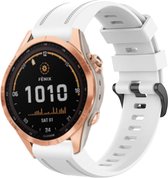 Siliconen Smartwatch bandje - Geschikt voor  Garmin Fenix 7s siliconen bandje - wit - Strap-it Horlogeband / Polsband / Armband