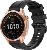 Siliconen Smartwatch bandje - Geschikt voor  Garmin Fenix 7s siliconen bandje - zwart - Strap-it Horlogeband / Polsband / Armband