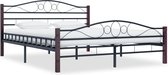 Decoways - Bedframe metaal zwart 140x200 cm