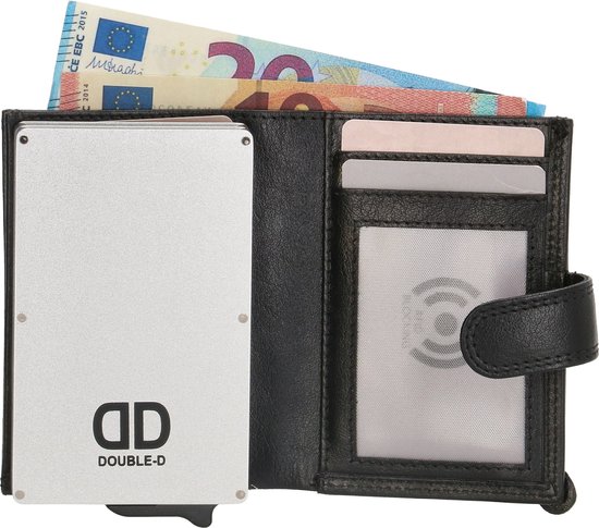 Série Double-d FH - Porte-Cartes Double - 15 Cartes - 100% Cuir - Zwart