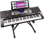 Keyboard - MAX KB3 keyboard piano met 61 aanslaggevoelige toetsen, trainingsfunctie, koptelefoon aansluiting en keyboardstandaard