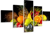Schilderij - Fruit en water, 5luik, Premium print