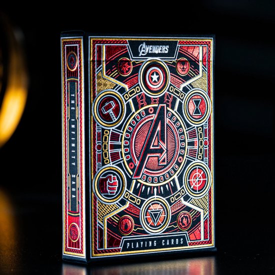 JEU DE CARTES BICYCLE AVENGERS ROUGE - CARTES MARVEL AVENGERS SAGA INFINITY  - RED EDITION