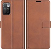 Xiaomi Redmi 10 4G Hoesje - Mobigear - Wallet Serie - Kunstlederen Bookcase - Bruin - Hoesje Geschikt Voor Xiaomi Redmi 10 4G