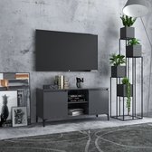 Decoways - Tv-meubel met metalen poten 103,5x35x50 cm grijs