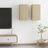 Decoways - Tv-meubelen 2 stuks 30,5x30x60 cm spaanplaat sonoma eikenkleurig