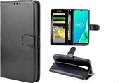 LuxeBass Hoesje geschikt voor Oppo A5 / A9 2020 - Bookcase Zwart - portemonnee hoesje - telefoonhoes - gsm hoes - telefoonhoesjes