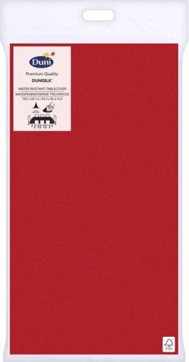 Duni tafellaken Brilliant Red Dunisilk+ 138x220 | bol