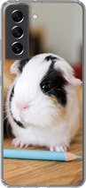 Geschikt voor Samsung Galaxy S21 FE hoesje - Schattige baby-cavia's - Siliconen Telefoonhoesje