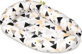 Baby nestje - geel wit zwart - driehoeken - met uitneembaar matras