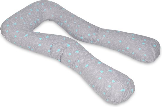 Voedingskussen - Zwangerschapskussen - 300 cm - 100% katoen - grijs met katjes