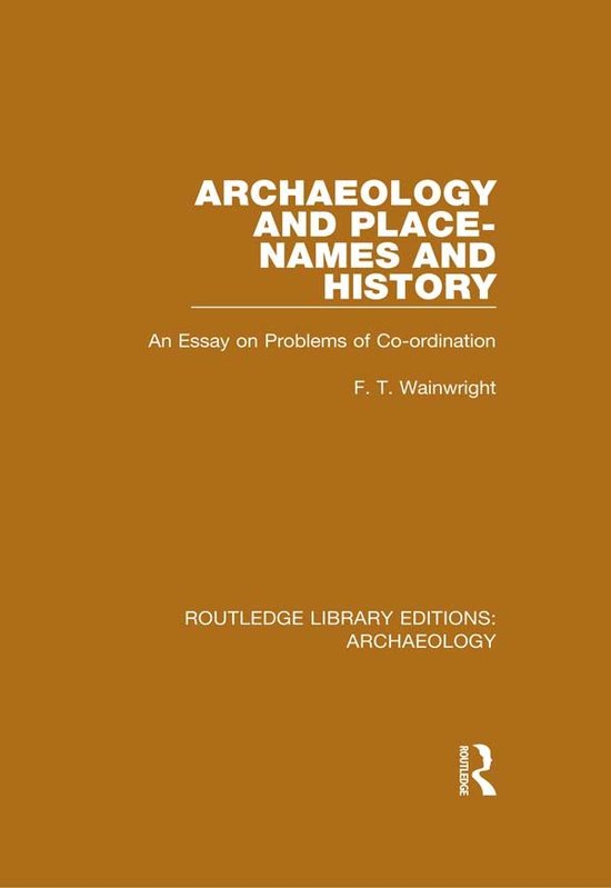 Archaeology and Place-Names and History - cover