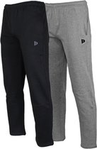 2-Pack Donnay Joggingbroek rechte pijp - Sportbroek - Heren - Maat L - Black/Silver-marl