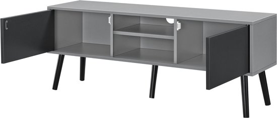TV meubel Eskilstuna tv kast 120x29,5x46,5 cm betonkleurig en zwart