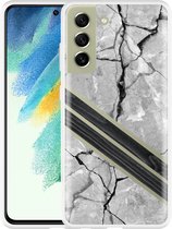 Hoesje Geschikt voor Samsung Galaxy S21 FE Marble Wood