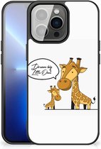 Smartphone Hoesje iPhone 13 Pro Max Trendy Telefoonhoesjes met Zwarte rand Giraffe