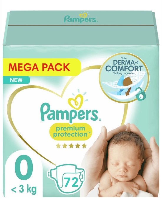 Couches Pampers Premium Protection - Taille 0 - Mega Pack - 72 couches -  Couches... | bol.com