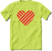 Valentijn Hart T-Shirt | Grappig Valentijnsdag Cadeautje voor Hem en Haar | Dames - Heren - Unisex | Kleding Cadeau | - Groen - L