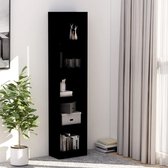 Decoways - Boekenkast met 5 schappen 40x24x175 cm spaanplaat zwart