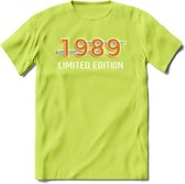 1989 Limited Edition T-Shirt | Goud - Zilver | Grappig Verjaardag en Feest Cadeau Shirt | Dames - Heren - Unisex | Tshirt Kleding Kado | - Groen - XXL