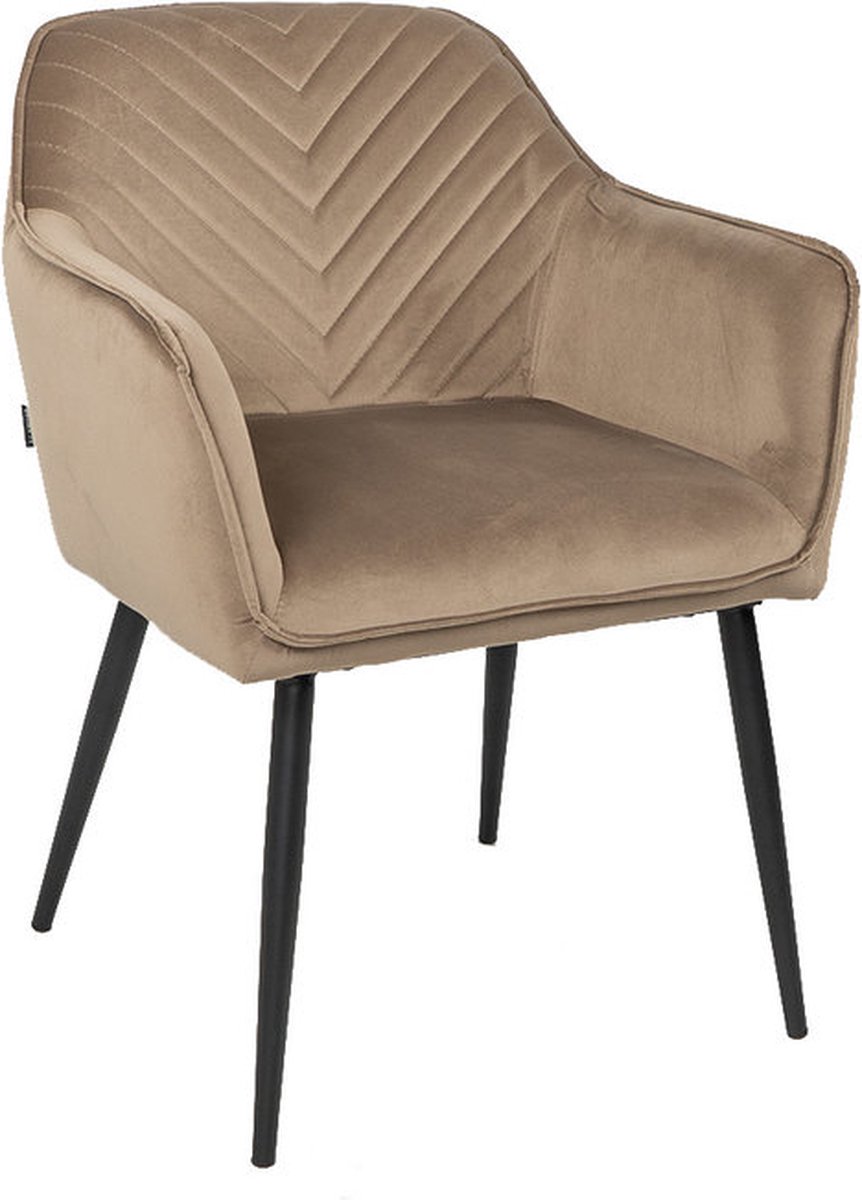 Bronx71 Velvet eetkamerstoel Fiona taupe - stoel