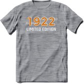 1932 Limited Edition T-Shirt | Goud - Zilver | Grappig Verjaardag en Feest Cadeau Shirt | Dames - Heren - Unisex | Tshirt Kleding Kado | - Donker Grijs - Gemaleerd - XXL