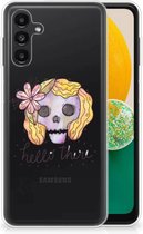 Siliconen Hoesje Geschikt voor Samsung Galaxy A13 GSM Hoesje Boho Skull