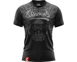 8 WEAPONS Muay Thai T-Shirt T Yantra Zwart Grijs maat L