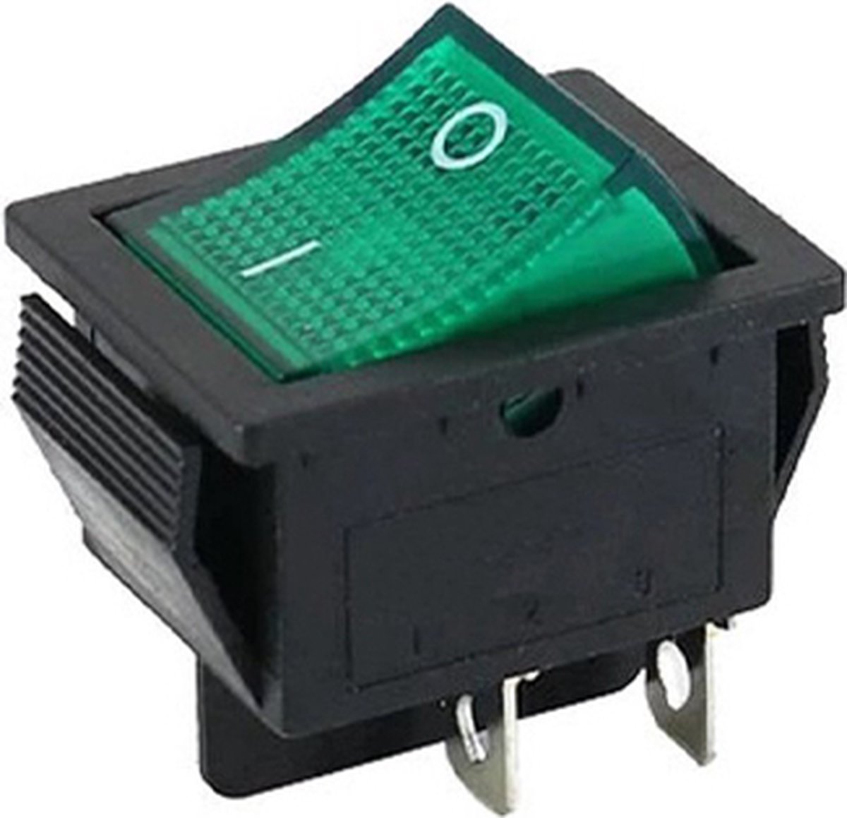 Earu® KCD4-101 Wipschakelaar - 2-Polig - 30x22mm - 12V - Max. 20A - Groen