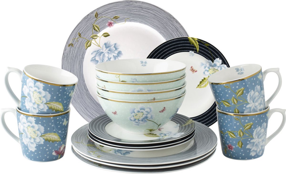 Laura Ashley Heritage Collectables Serviesset 4 persoons - 16 Delig