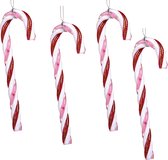Viv! Christmas Kerstornament - Zuurstok snoepgoed - 4 stuks - rood - 15cm