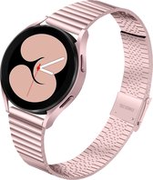 By Qubix Stalen RVS bandje 20mm - Rosé pink - Geschikt voor Samsung Galaxy Watch 6 - Galaxy Watch 6 Pro - Galaxy Watch 5 - Galaxy Watch 5 Pro - Galaxy Watch 4 - Galaxy Watch 4 Classic - Active 2 - Watch 3 (41mm)